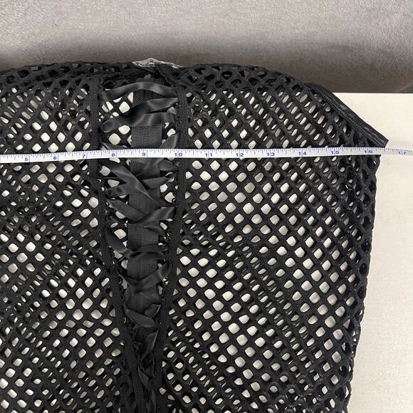 NWT Music Legs Lingerie Maid Costume Womens Plus OS Sexy Fishnet Black Halter - Picture 10 of 11